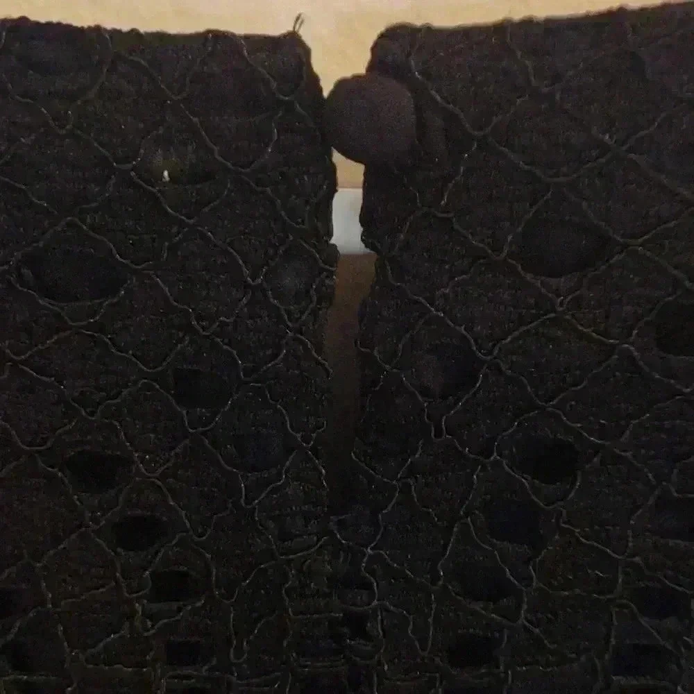 J.Crew Womens‎ Short Sleeve Lace/crochet black blouse Size 10